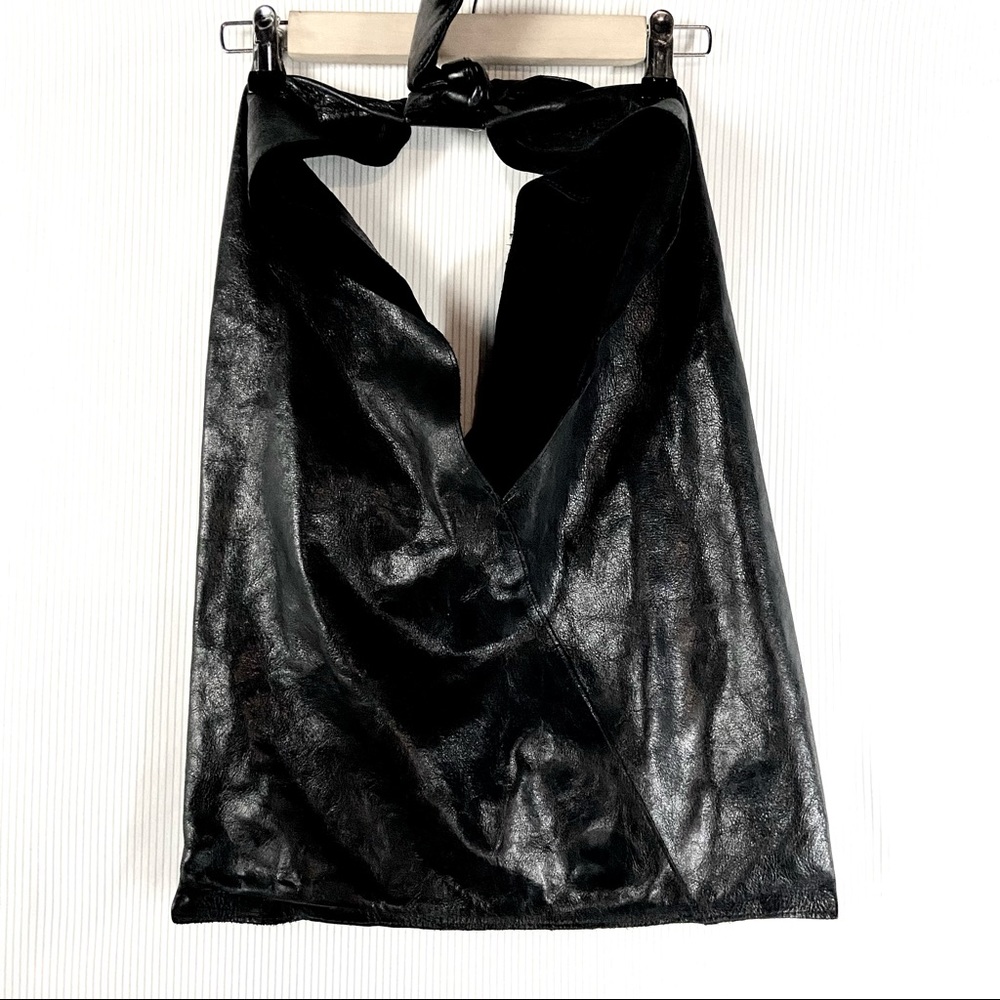 Genuine Leather Bindle Hobo Bag - Picture 6 of 13